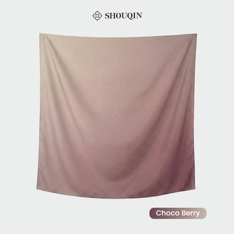 SHOUQIN Official - Aurora Square - Scarf Hijab Gradasi Two Tone 2 Warna Lasercut Segiempat Bahan Voal Premium