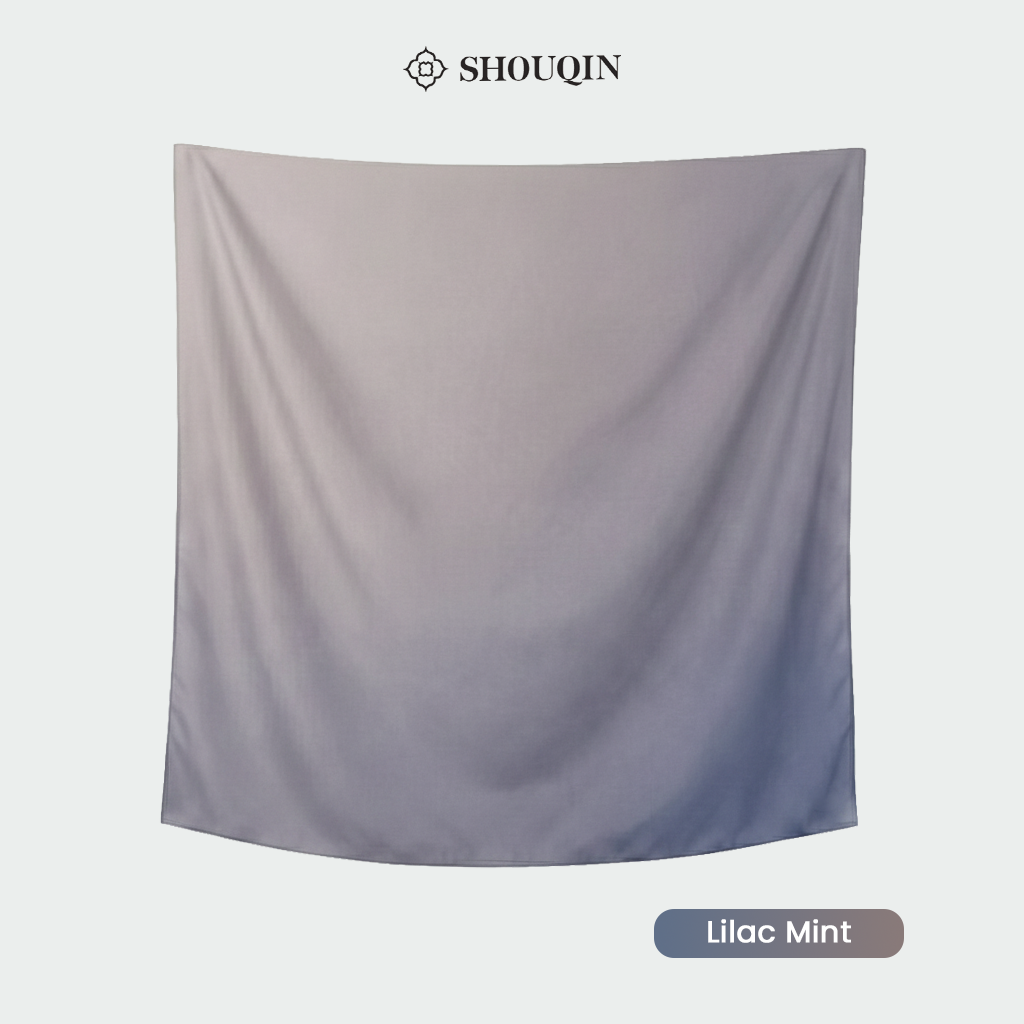 SHOUQIN Official - Aurora Square - Scarf Hijab Gradasi Two Tone 2 Warna Lasercut Segiempat Bahan Voal Premium
